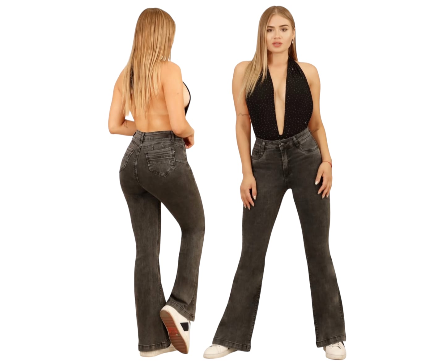 Jeans Flare Gris
