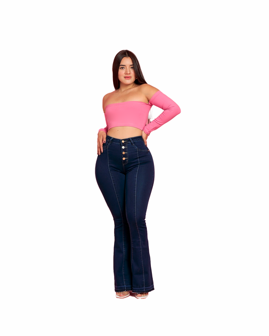 Jeans flare azul